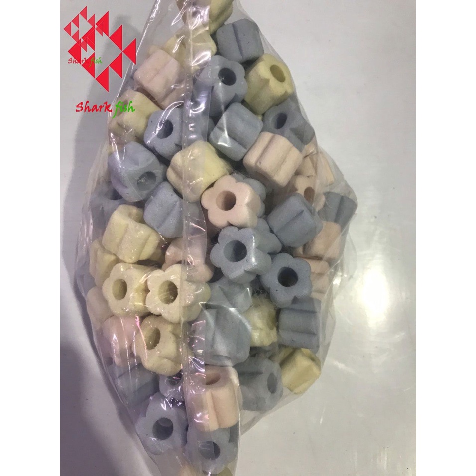 Sứ hoa mận lọc nước hồ cá cảnh- sứ lọc nước bịch 0,5 kí và 1 kí, vật liệu lọc nước hồ cá giá rẻ