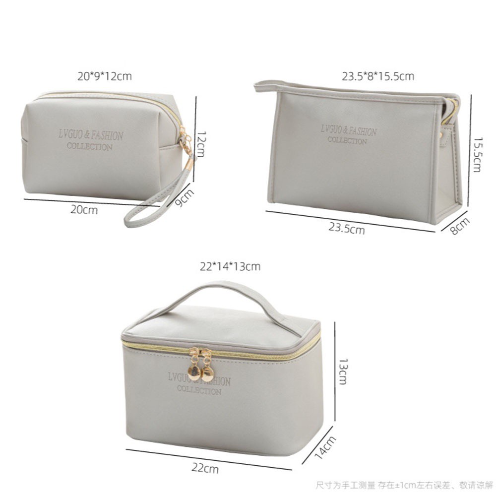[Hàng mới về] Túi đựng mỹ phẩm/ đồ dùng vệ sinh chất liệu da PU chống nước 3 kiểu dáng sức chứa lớn tiện dụng
