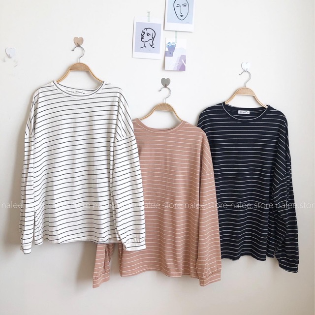 Pull kẻ ngang dài tay