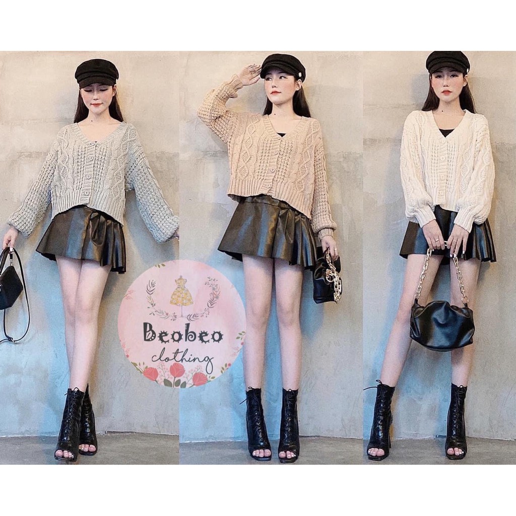 Áo khoác cardigan len móc 4 màu ulzzang