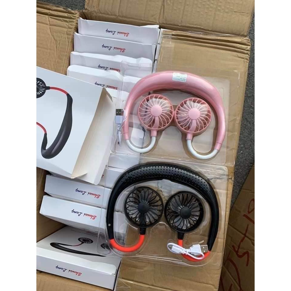 Quạt tích điện quàng cổ 2 quạt xua tan cái nóng KT: 26x18cm (ảnh thật)