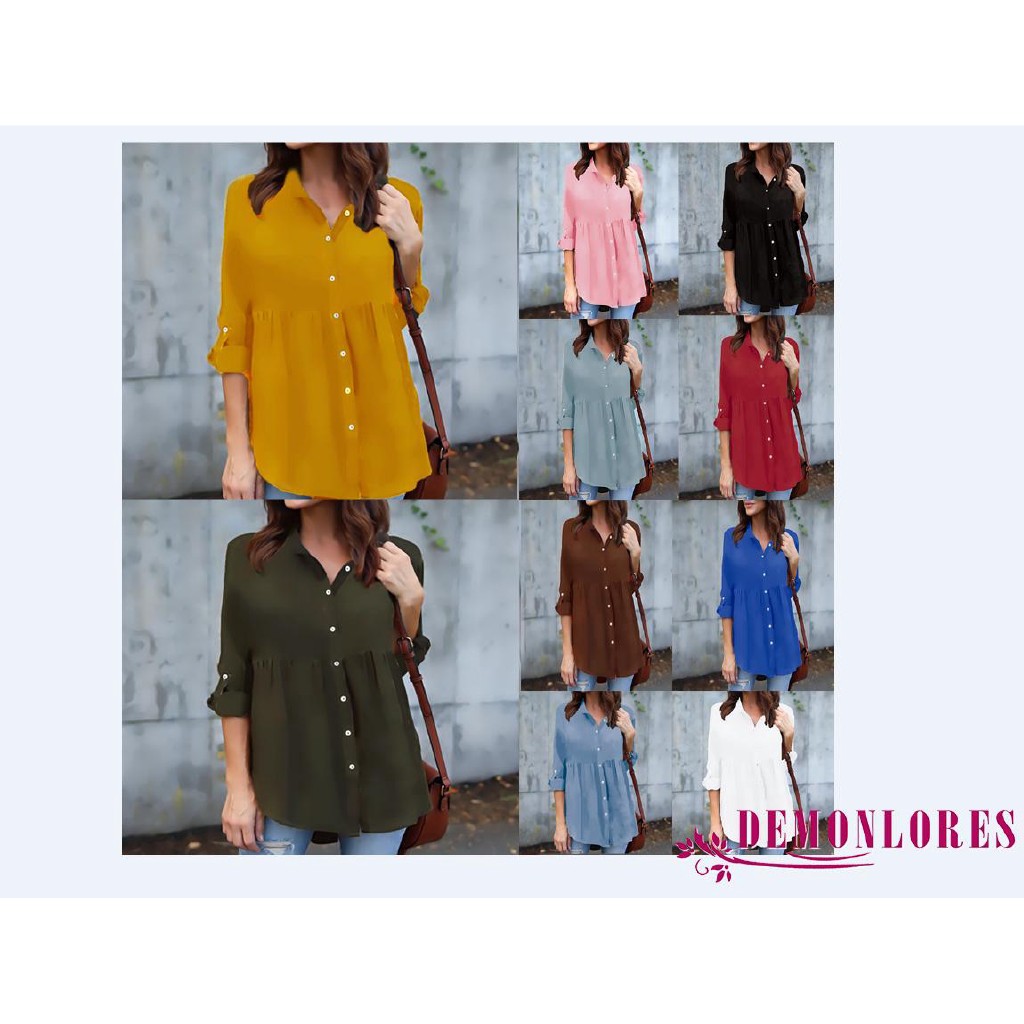 Áo chiffon tay lửng dáng rộng cho nữ