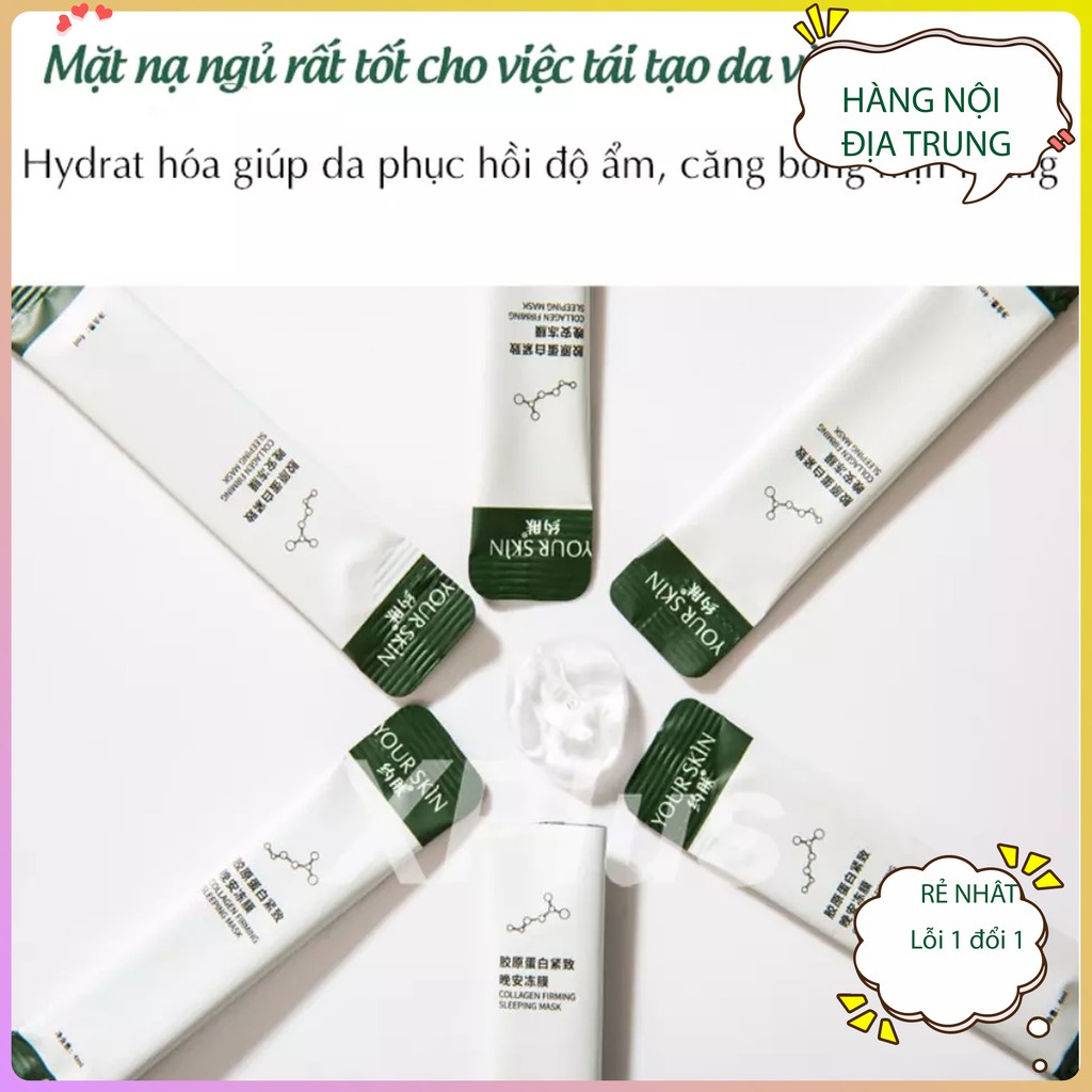 [Gía dùng thử ] Sét 3 Gói Mặt Nạ dưỡng da Mặt nạ ngủ chăm sóc da Dạng Thạch Collagen Tươi Firming Sleeping Mask