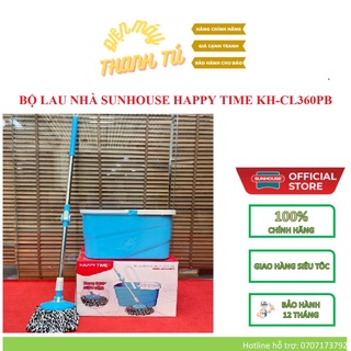 Bộ lau nhà xoay 360 độ sunhouse happy time kh-cl360pb - hàng chính hãng