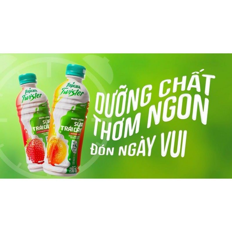 LỐC 6 chai sữa trái cây twister hương cam/dâu 290ml