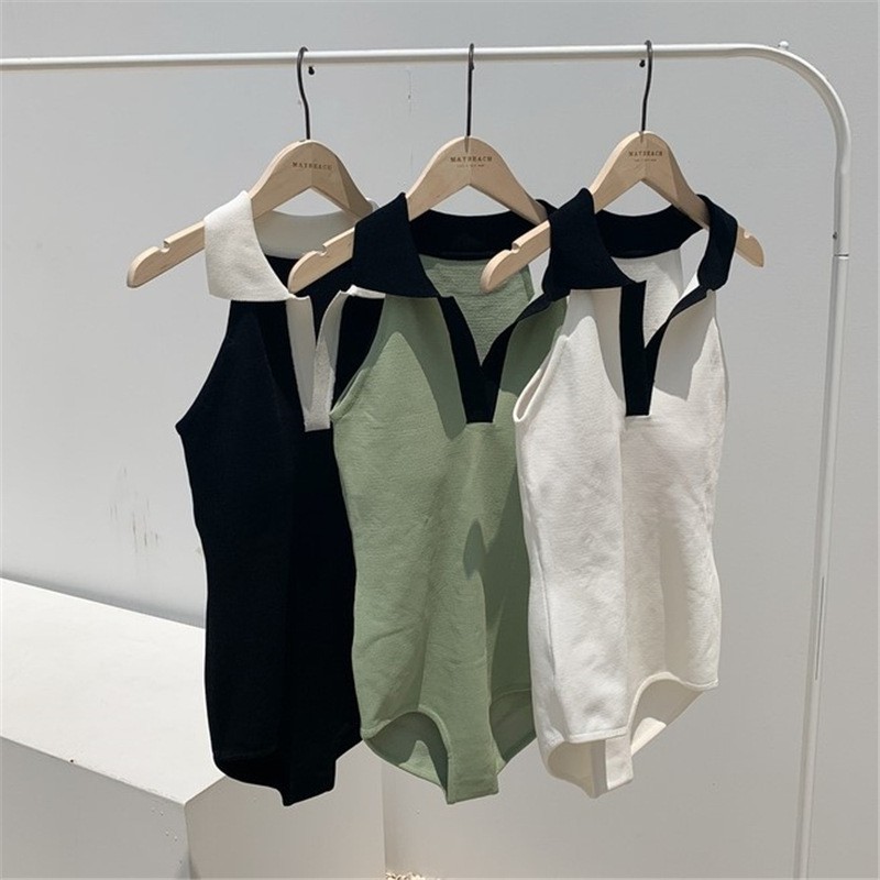 Bikini đi biển 1 mảnh cao cấp cổ Polo