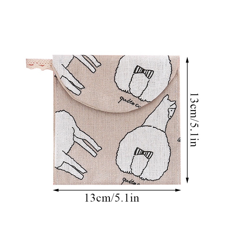 1 Túi Đựng Tiền Xu/ Tai Nghe/ Cáp Sạc/ Thẻ/ Tai Nghe In Hoạt Hình Dễ Thương Có Khóa Dán Tiện Dụng
