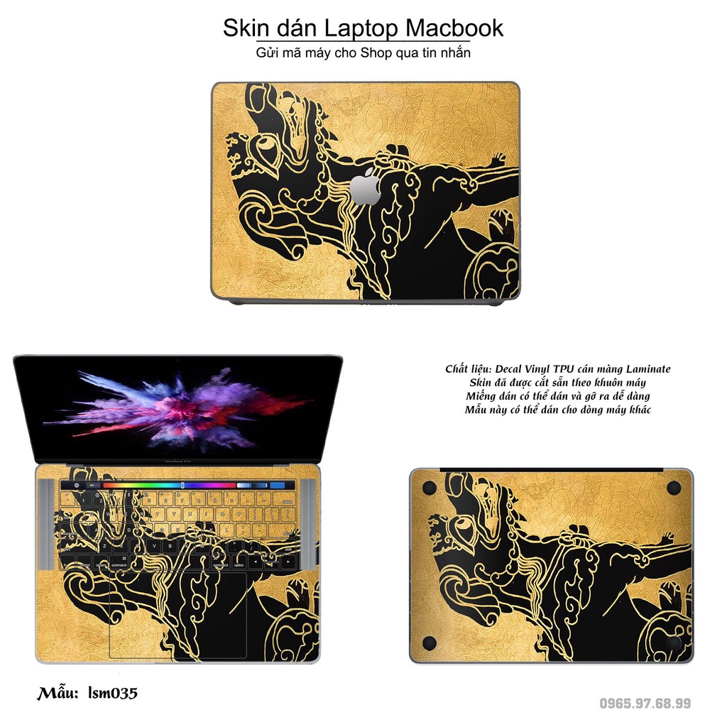 Skin dán Macbook mẫu Nghê Việt Nam - lsm035 (đã cắt sẵn, inbox mã máy cho shop)