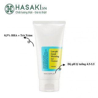 Gel Rửa Mặt Cosrx Tràm Trà, 0.5% BHA Có Độ pH Thấp Low pH Good Morning Gel Cleanser 150ml