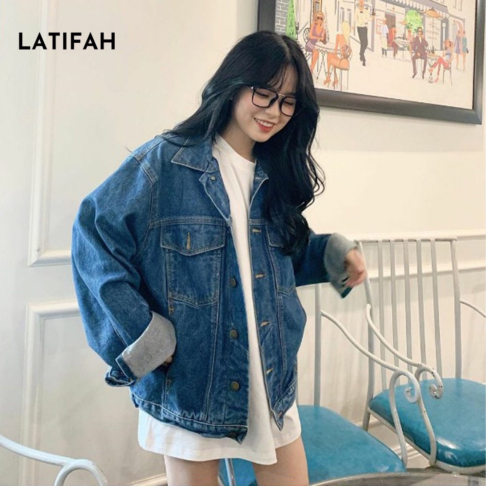 Áo khoác jean form rộng nam nữ LATIFAH AK312 phong cách Basic hàn quốc