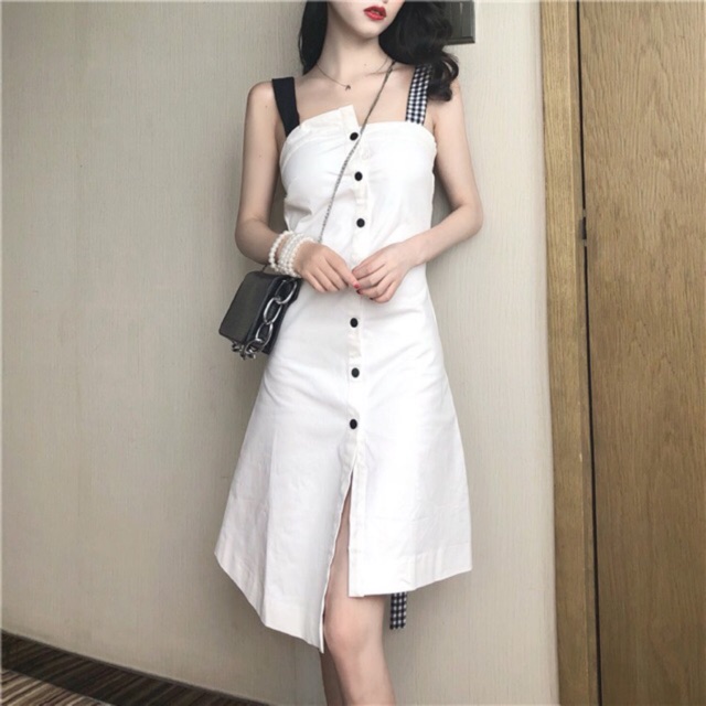 🌻Đầm vạt chéo phối dây