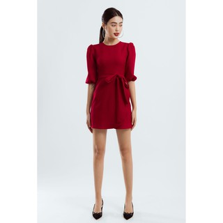 Đầm đắp tà phối eo nơ EDINI - D1163