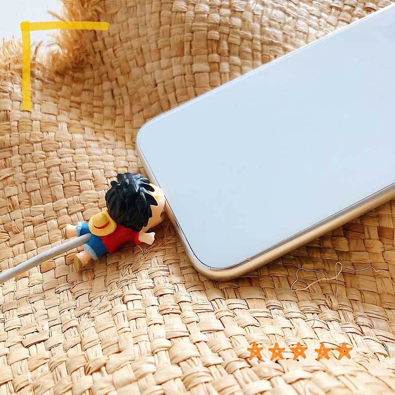 Phụ Kiện Bảo Vệ Đầu Dây Cáp Sạc Chống Gãy Họa Tiết Hoạt Hình ONE PIECE Dễ Thương
