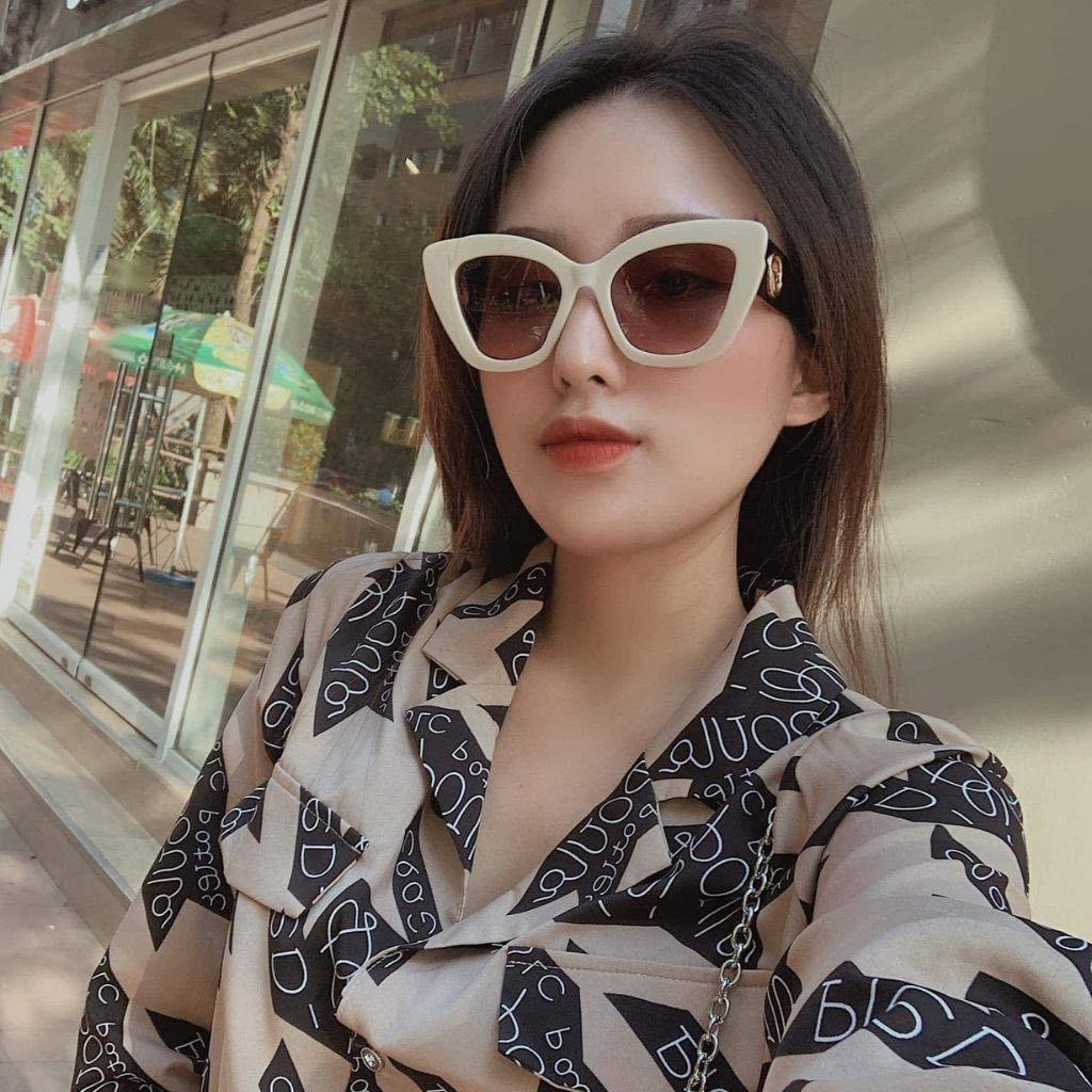 Kính thời trang nữ mắt mèo Nude nhìn là yêu tặng hộp và khăn lau kính