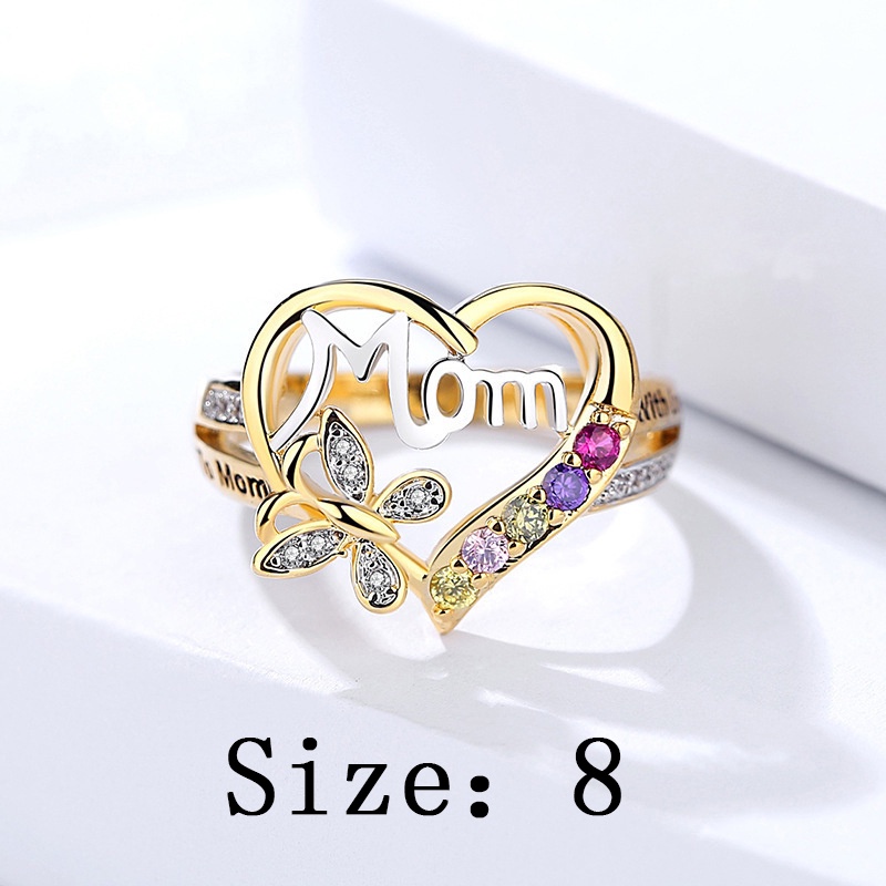 Nhẫn Mạ Vàng 14K Hình Bướm Đính Đá Thời Trang Cho Nữ