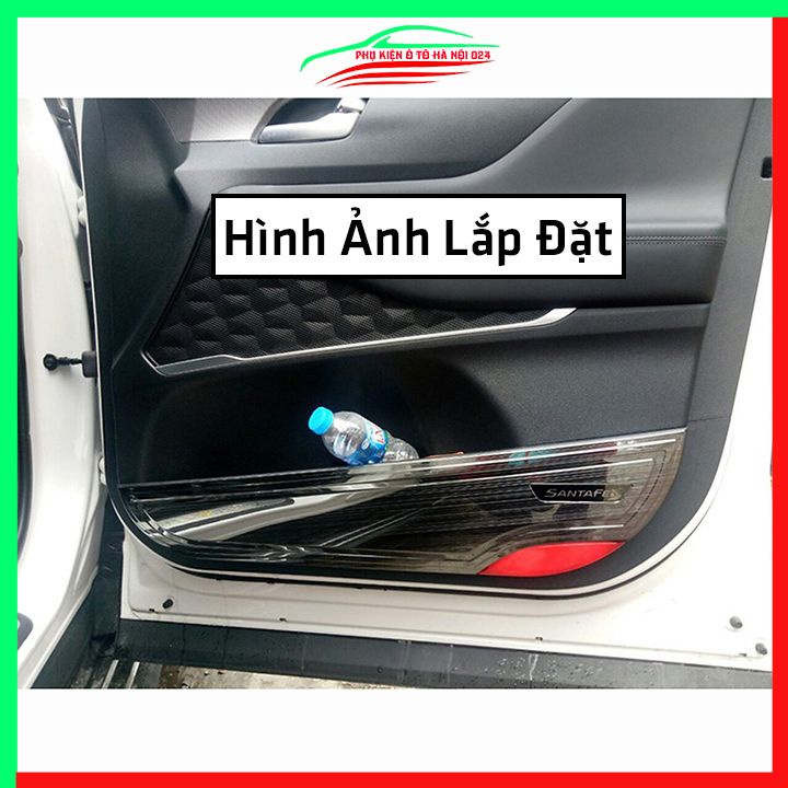 Bộ ốp tapli Santafe 2019-2023 vân Titan chống xước va đập khi mở cửa và làm đẹp xe