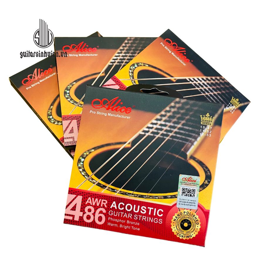 Dây Đàn Guitar Acoustic Alice AWR486 Chính Hãng - Dây Đàn Phủ Nano Cao Cấp - Dây Alice Chính Hãng