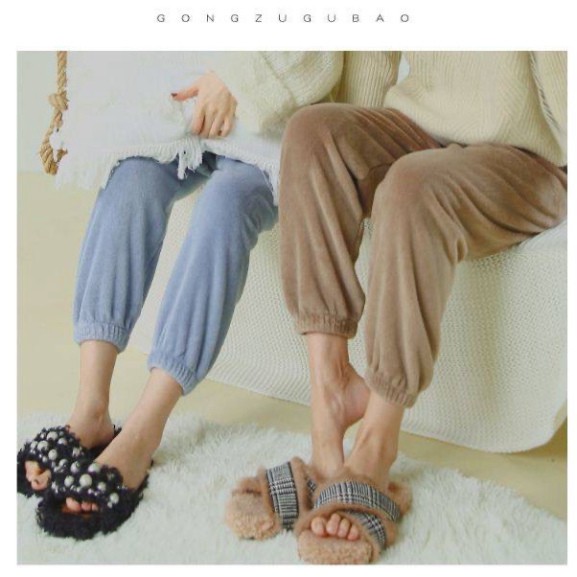 Quần Nỉ Bông Nữ Lông Cừu Siêu Ấm, Dày, Quần Chuẩn Hàng Quảng Châu mã QB