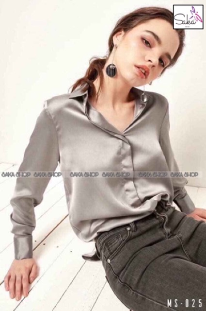 [ship 30p]Áo sơ mi nữ tay dài vải lụa cao cấp mịn mát không nhăn | BigBuy360 - bigbuy360.vn