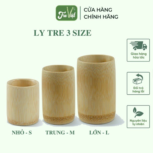 Ly , cốc uống nước, đựng nước - Ly 100% từ ống tre Việt Nam-  Giá tận xưởng