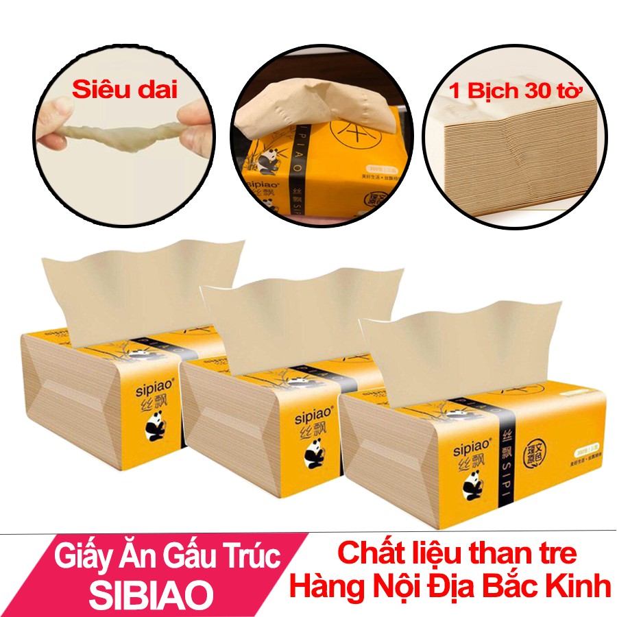 Giấy ăn than tre SIPIAO bộ 5 gói