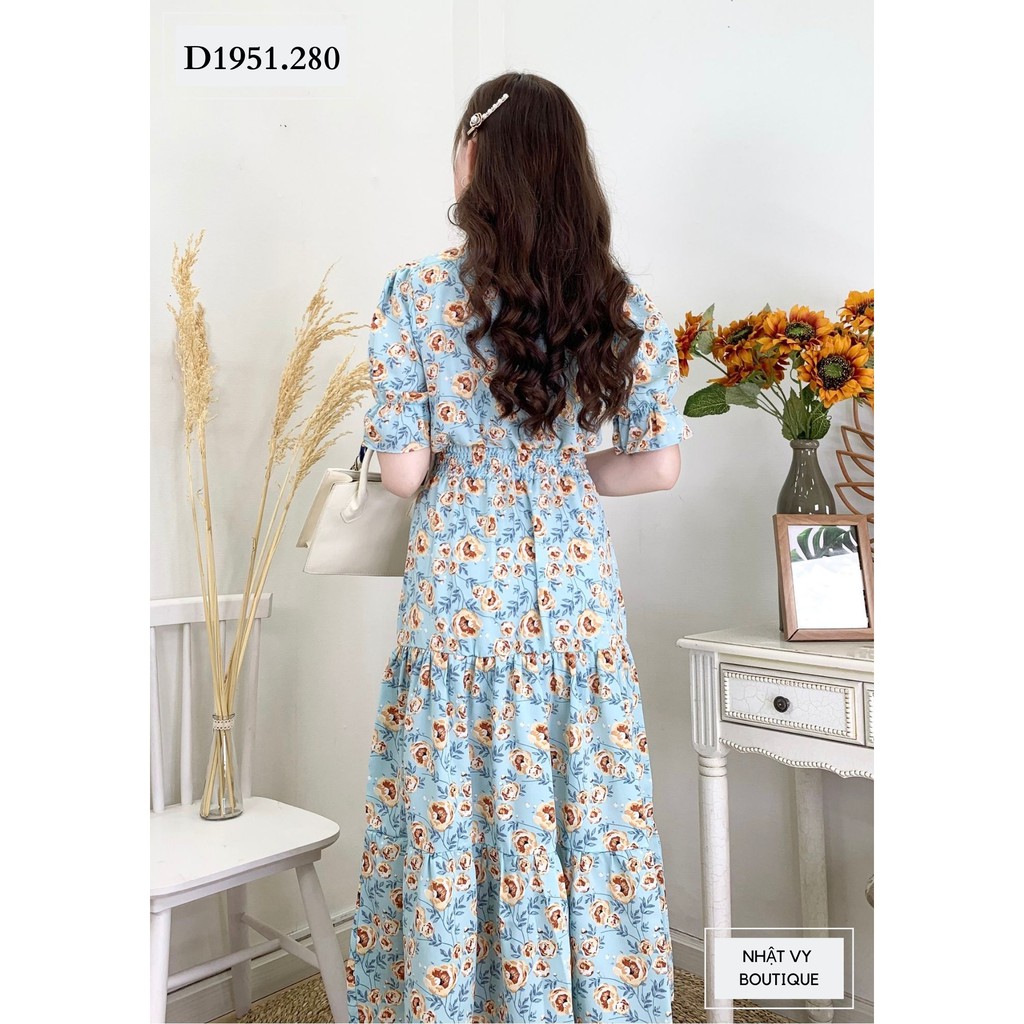 [Mã FAMALLT5 giảm 15% đơn 150k] Đầm hoa tầng đuôi cá bo chun eo - NHATVY D1951 | BigBuy360 - bigbuy360.vn