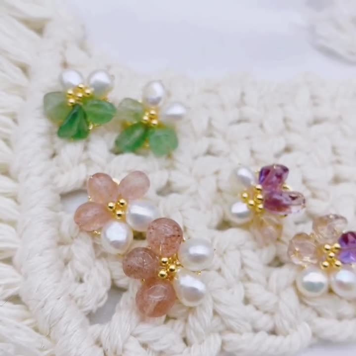 Bông Tai Mạ Bạc 925 Đính Ngọc Trai Tự Nhiên Phong Cách Baroque