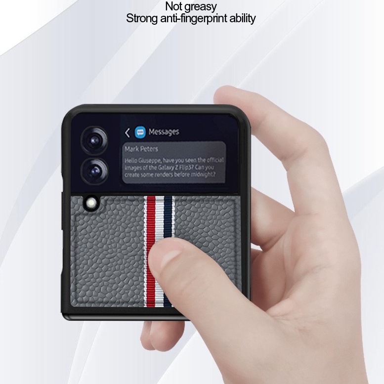 Ốp Điện Thoại Da Nắp Gập Phong Cách Doanh Nhân Chống Rơi Cho Samsung Galaxy Z Flip 3