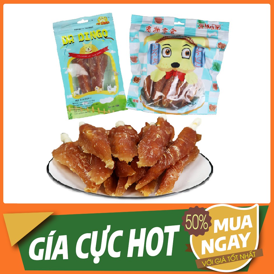BÁNH ỨC GÀ CUỘN XƯƠNG CHO CÚN GÓI 100G