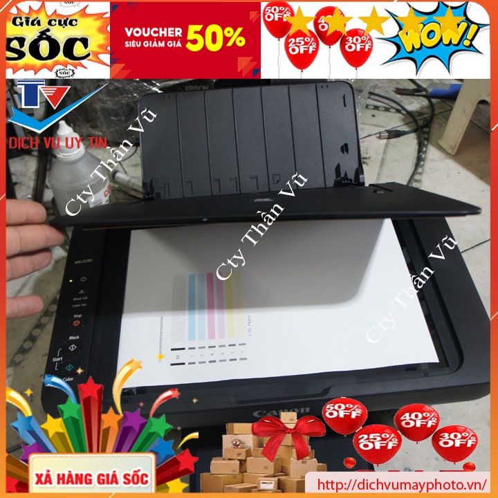 Máy in phun màu đa chức năng Canon PIXMA MG 2570S chạy ổn định chức năng photocopy scan in màu in đen trắng mới 100%