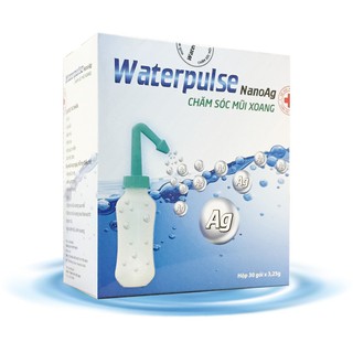 [Siêu HOT] -  Combo Bình rửa mũi cho bé WaterPulse Nano bạc và 30 gói muối