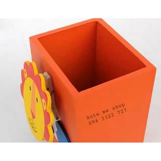 Hộp gỗ cắm bút cho bé