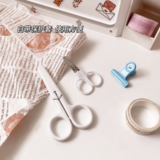 Ins Mini Scissors Portable White Craft Cutting Tool Foldable Scissors For Paper Scrapbooking Sewing School Stationery