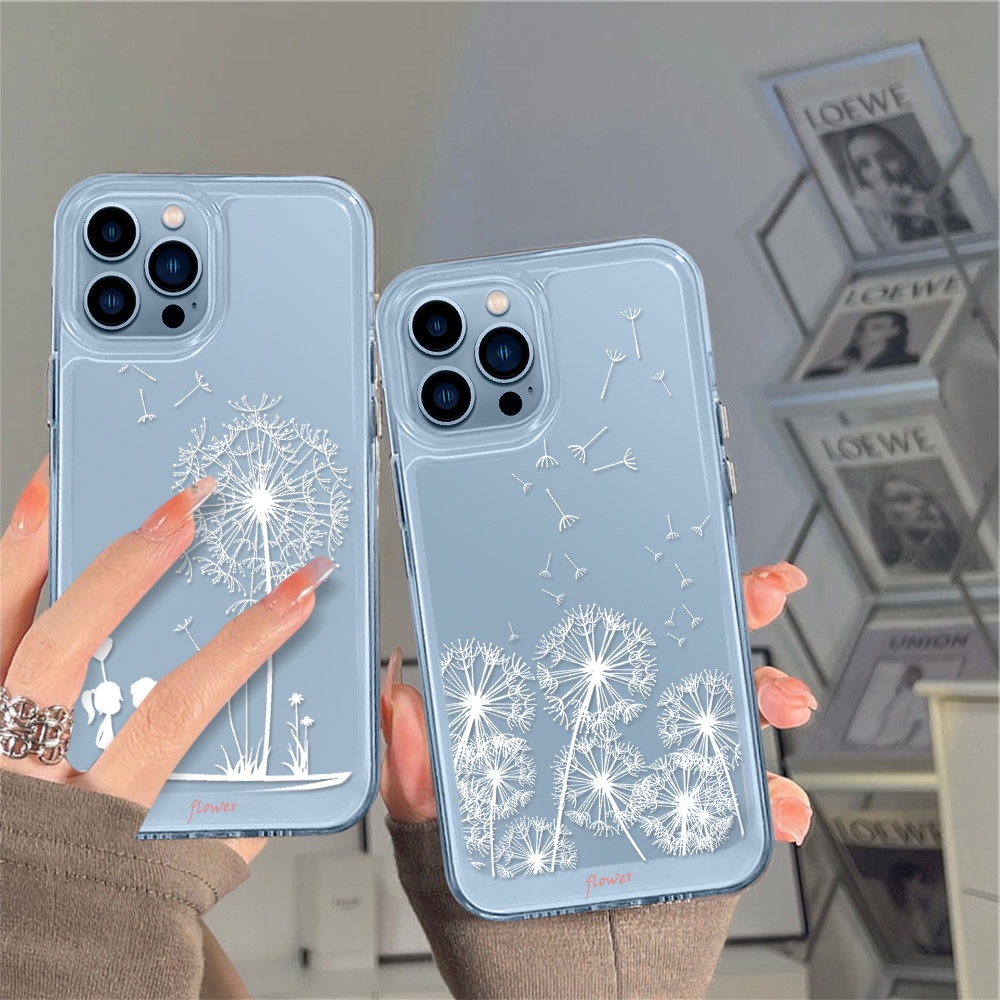 Ốp điện thoại cứng viền dày chống sốc họa tiết hoa bồ công anh dành cho iphone 11 13 pro max 12 1 iphone xs xr 12mini