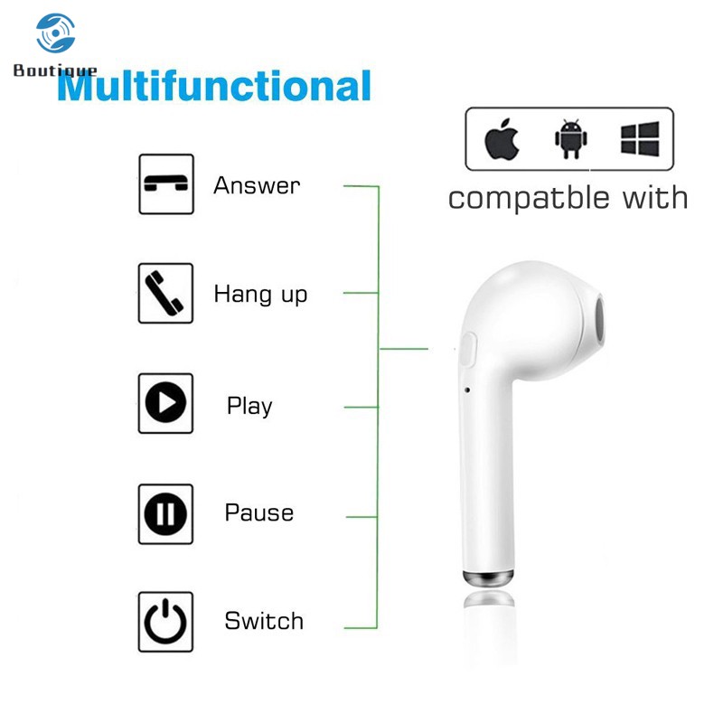 tai nghe không dây I7S Tws Có Hộp Sạc Dùng Cho Mọi Loại Điện Thoại