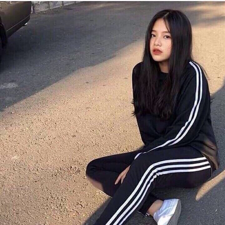 Quần jogger thể dục thun nữ 3 sọc - C17