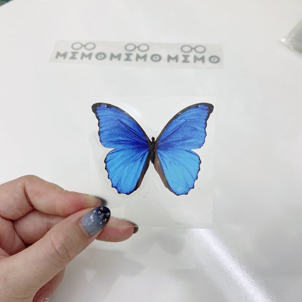 Combo Custom Giày Blue Butterfly- Miếng dán chuyển nhiệt trang trí giày