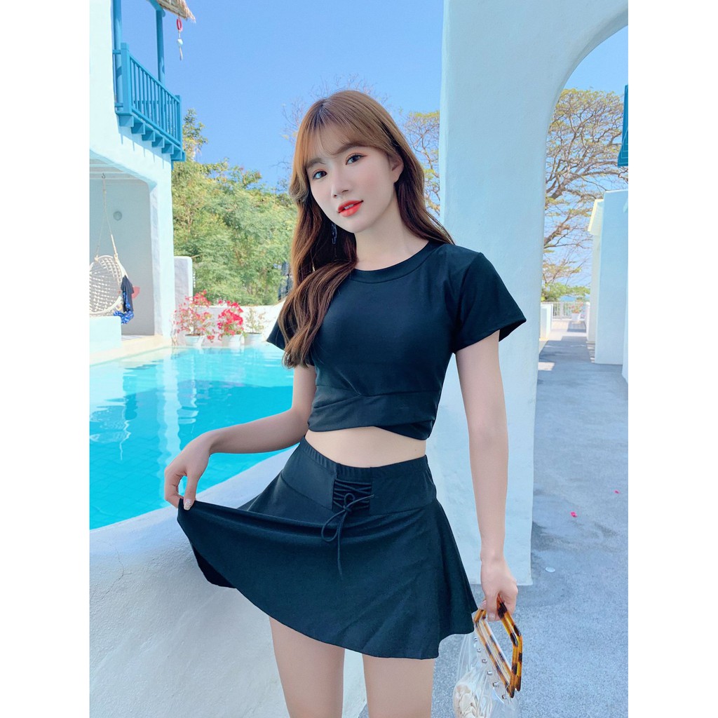 Bộ đồ bơi nữ váy thun lạnh đẹp cao cấp - thời trang thể thao | BigBuy360 - bigbuy360.vn