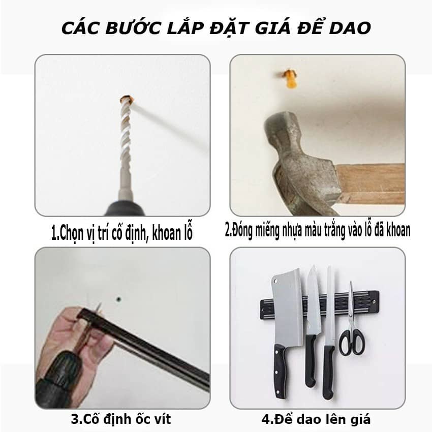Thanh nam châm treo dao kéo dụng cụ 50 cm