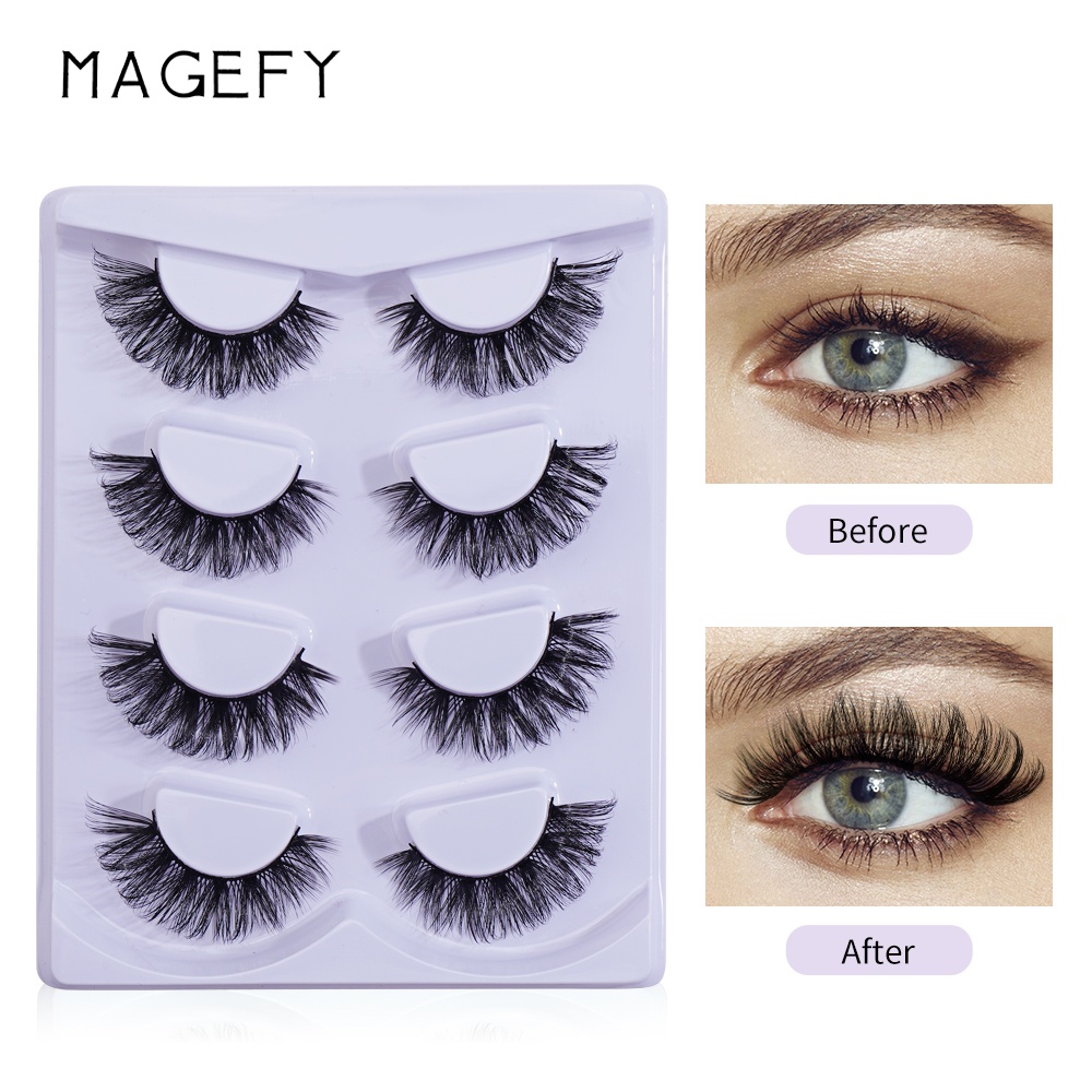 Set 4 cặp mi giả MAGEFY 3D dày tự nhiên