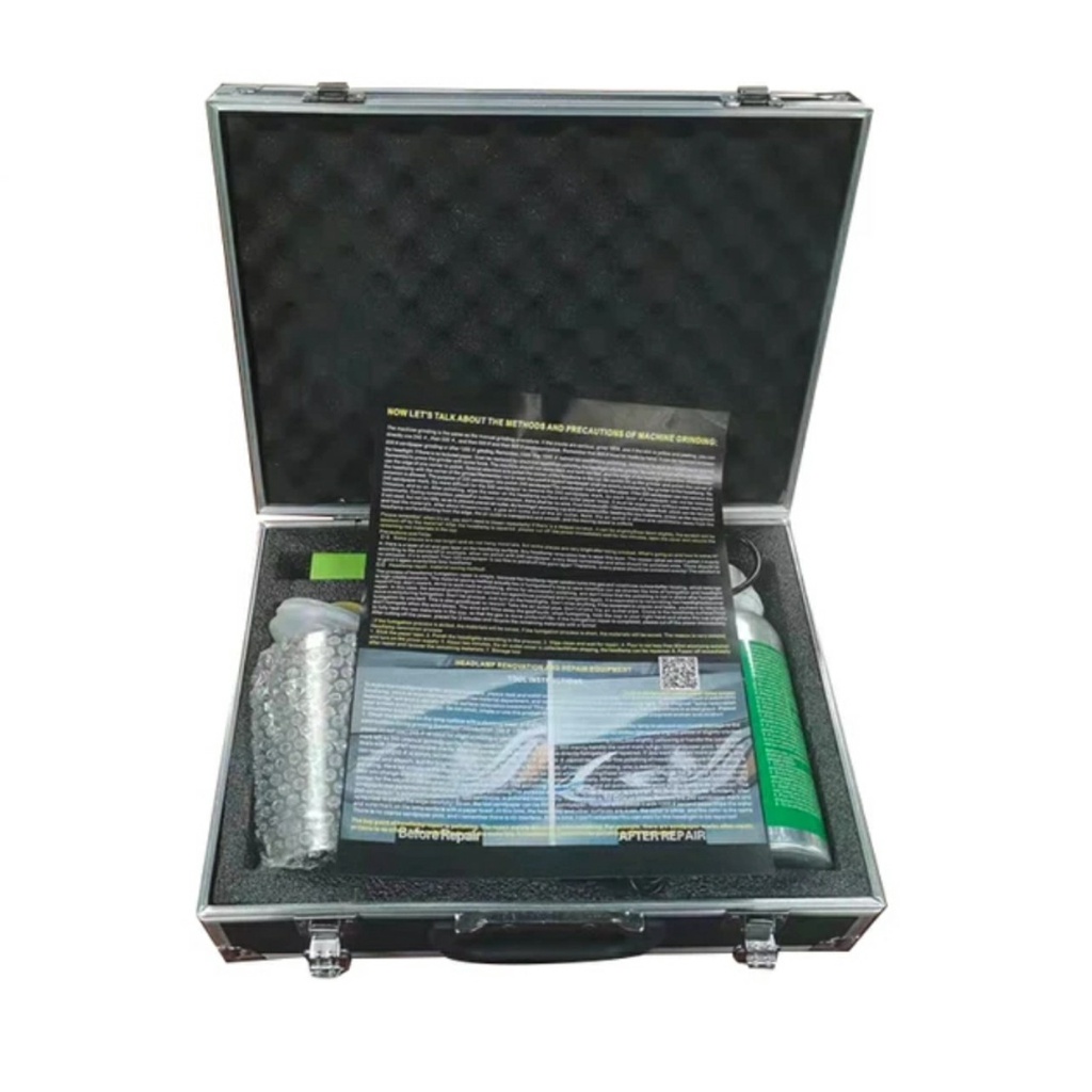 Bộ máy đánh bóng đèn pha ô tô con tặng kèm 1 lọ dung dịch 800ml