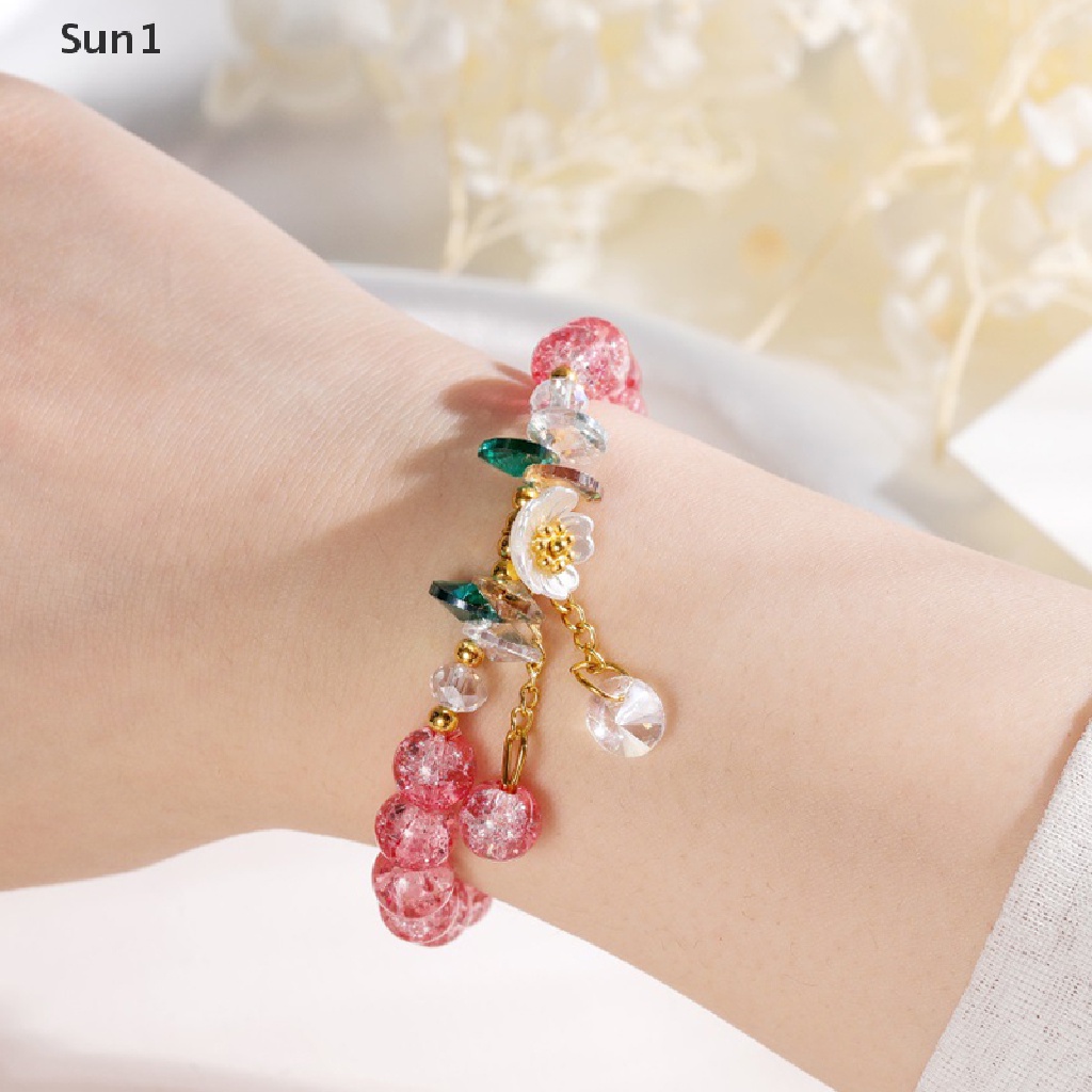 Sun1 &gt; Vòng Tay Chuỗi Hạt Pha Lê Nhiều Màu Handmade Phong Cách Bohemian