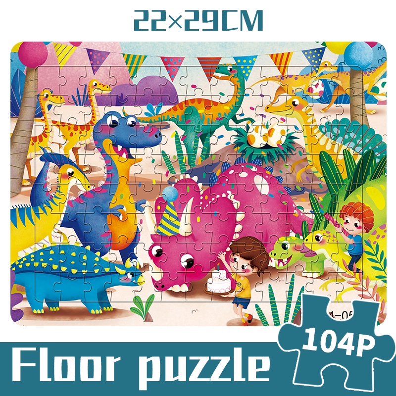 Bộ đồ chơi xếp hình khủng long hoạt hình gồm 104 mảnh cho bé