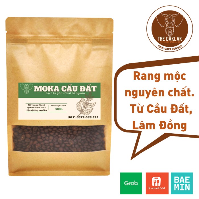 Cà phê Moka Cầu Đất nguyên chất rang mộc THE DAKLAK nữ hàng cà phê pha phin / pha máy/ cold brew. | BigBuy360 - bigbuy360.vn