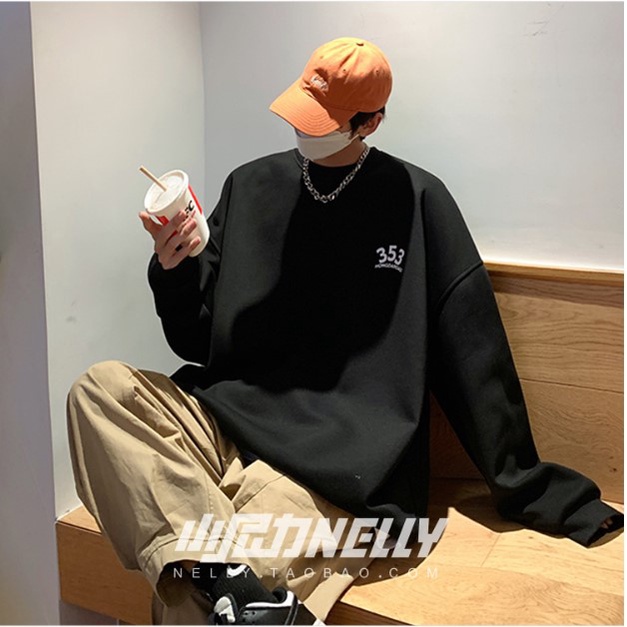 Áo sweater nam form rộng oversize thời trang ulzzag unisex, Áo nỉ sweater nam thu đông cổ tròn chữ nổi bigsize học sinh