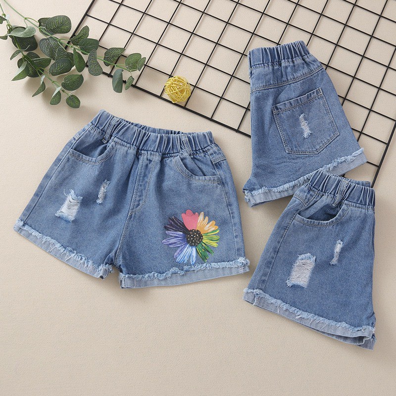 Quần Short Bò Trẻ Em Dành Cho Bé Gái Hàng Quảng Châu Cao Cấp Loại 1 HOT 2021