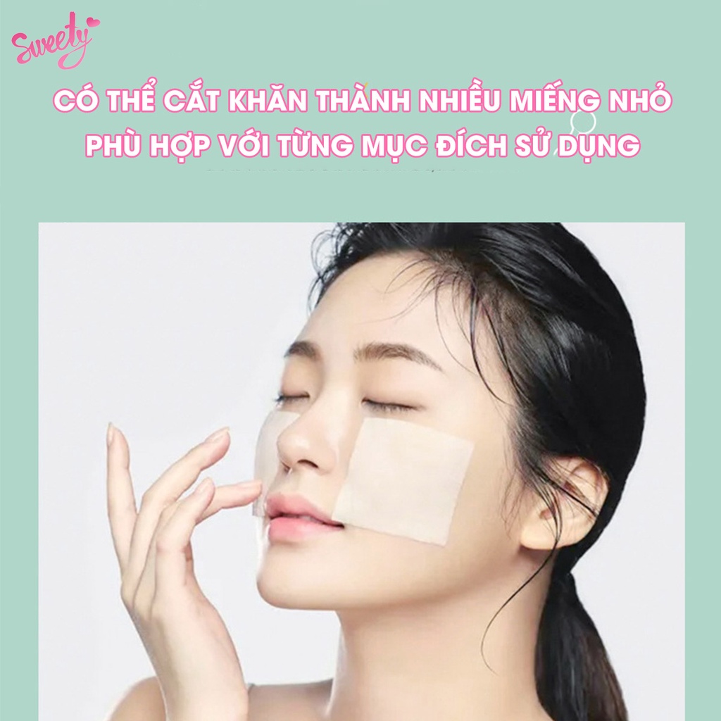 Khăn mặt khô Sweety dùng 1 lần lau khô, lau ướt - Giấy lau mặt dùng một lần