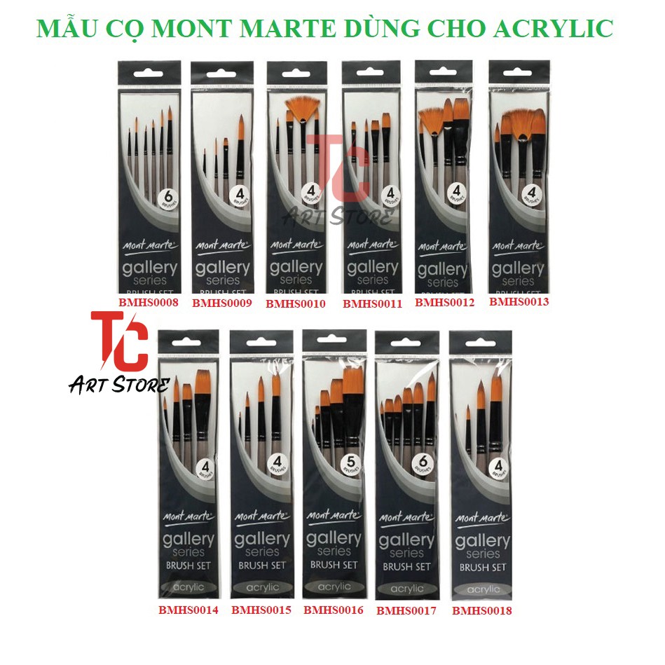 Tất cả các mẫu cọ Vẽ ACRYLIC Của hãng MONT MARTE       [ TC ART]