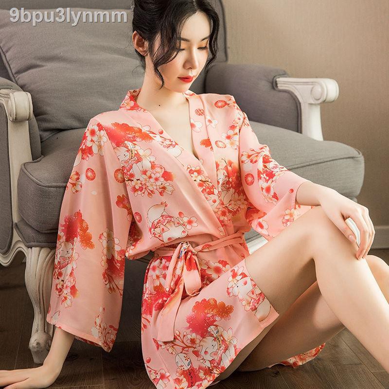 Áo choàng tắm yukata kimono hoa anh đào Nhật Bản ngủ Yuori Net người nổi tiếng neo COS voan đồng phục