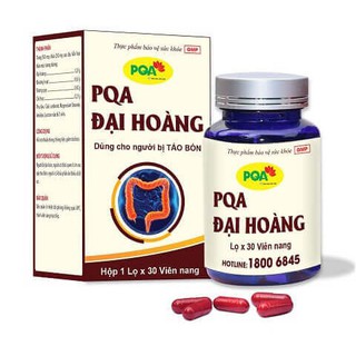 PQA Đại Hoàng💖CHÍNH HẪNG💖Dược Phẩm PQA Đại Hoàng lọ 30 viên người bị táo bón, táo bón lâu ngày